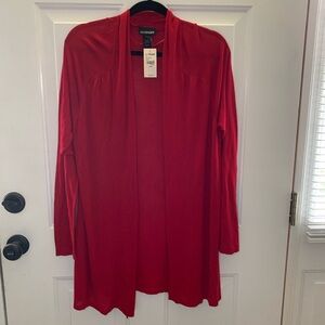 Lane Bryant Red Long Line Cardigan